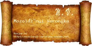 Mozolányi Veronika névjegykártya